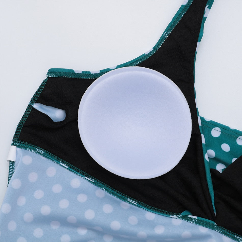 2 Piece Polka Dot Plus Size Swimwear Tankini High Waist Bathing Suits Swimsuit Vintage Retro Bikini Set Beachwear The Clothing Company Sydney