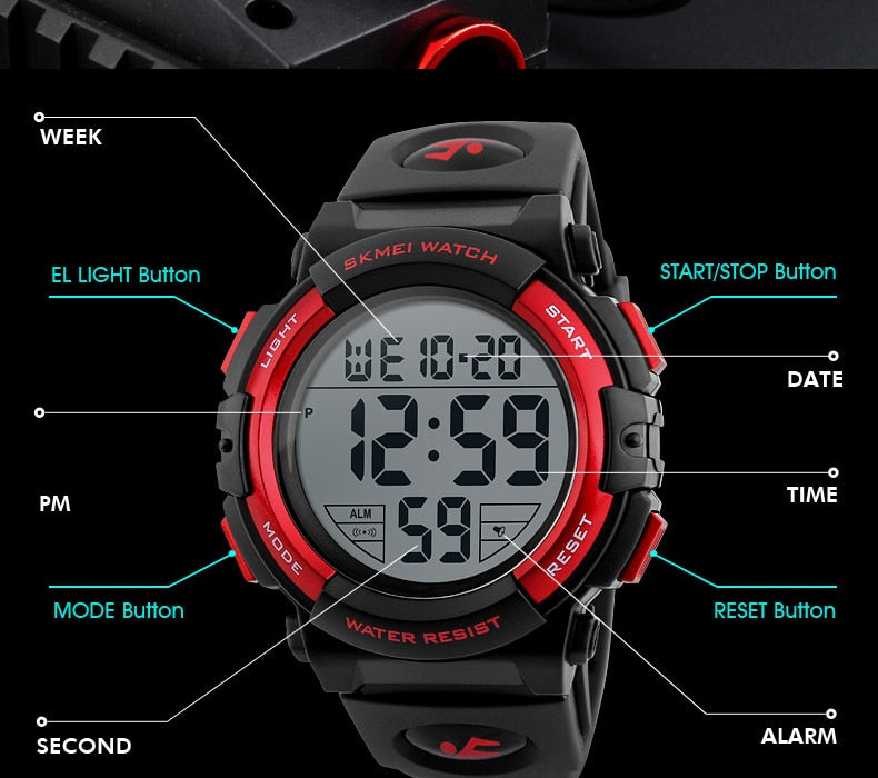 Men's Top Luxury Brand Sport Watch Electronic Digital 50M Waterproof Watches The Clothing Company Sydney