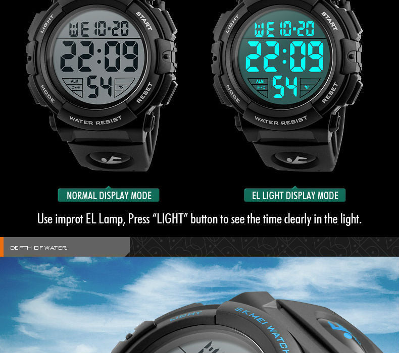 Men's Top Luxury Brand Sport Watch Electronic Digital 50M Waterproof Watches The Clothing Company Sydney