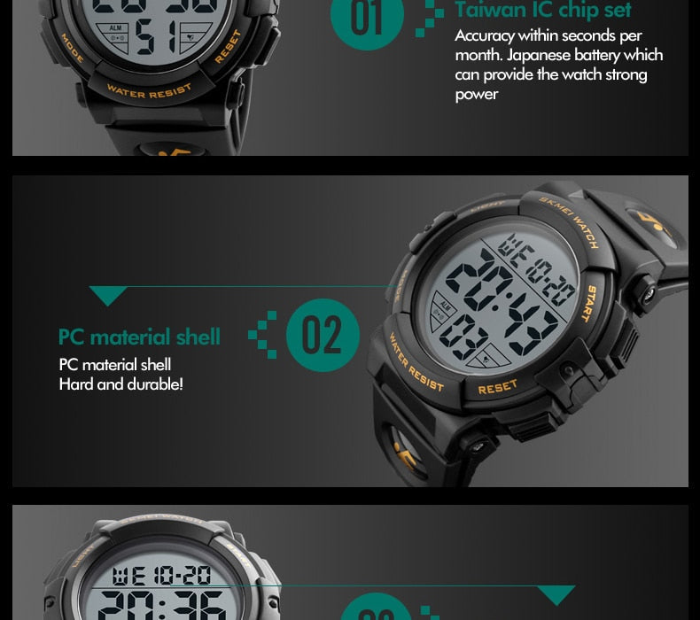 Men's Top Luxury Brand Sport Watch Electronic Digital 50M Waterproof Watches The Clothing Company Sydney
