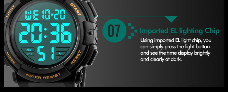 Men's Top Luxury Brand Sport Watch Electronic Digital 50M Waterproof Watches The Clothing Company Sydney