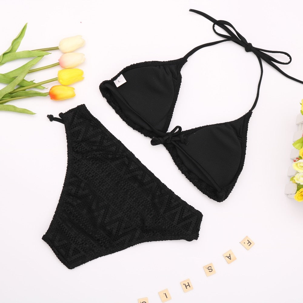 Brazilian Deep V Top Swimsuit Sexy Push Up Bandage Swimwear Bathing Suit Beachwear Bikini Set The Clothing Company Sydney