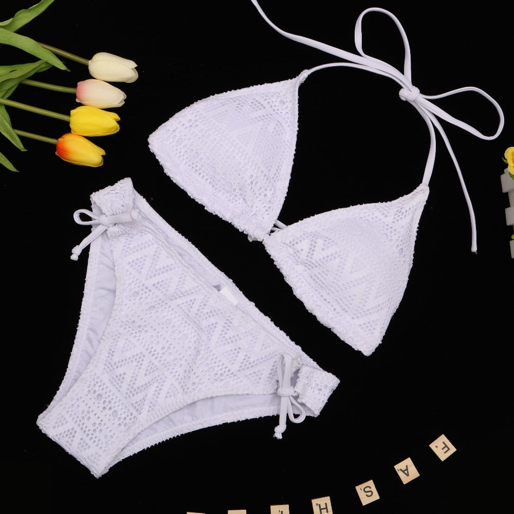 Brazilian Deep V Top Swimsuit Sexy Push Up Bandage Swimwear Bathing Suit Beachwear Bikini Set The Clothing Company Sydney