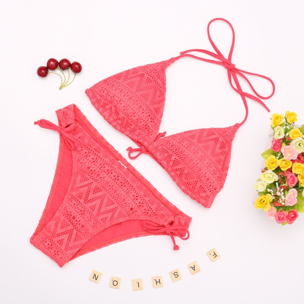 Brazilian Deep V Top Swimsuit Sexy Push Up Bandage Swimwear Bathing Suit Beachwear Bikini Set The Clothing Company Sydney