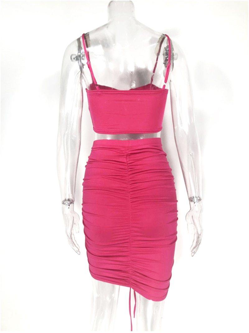 2 Piece Set Women Green Summer Outfits Ruched Tight Sexy Two Piece Set Crop Top And Skirt Set Club Wear Matching Sets The Clothing Company Sydney