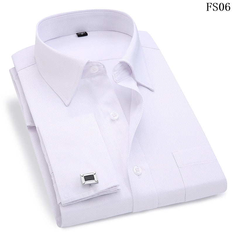 French Cufflinks Long Sleeve Casual Slim Fit French Cuff Dress Shirts For Men The Clothing Company Sydney