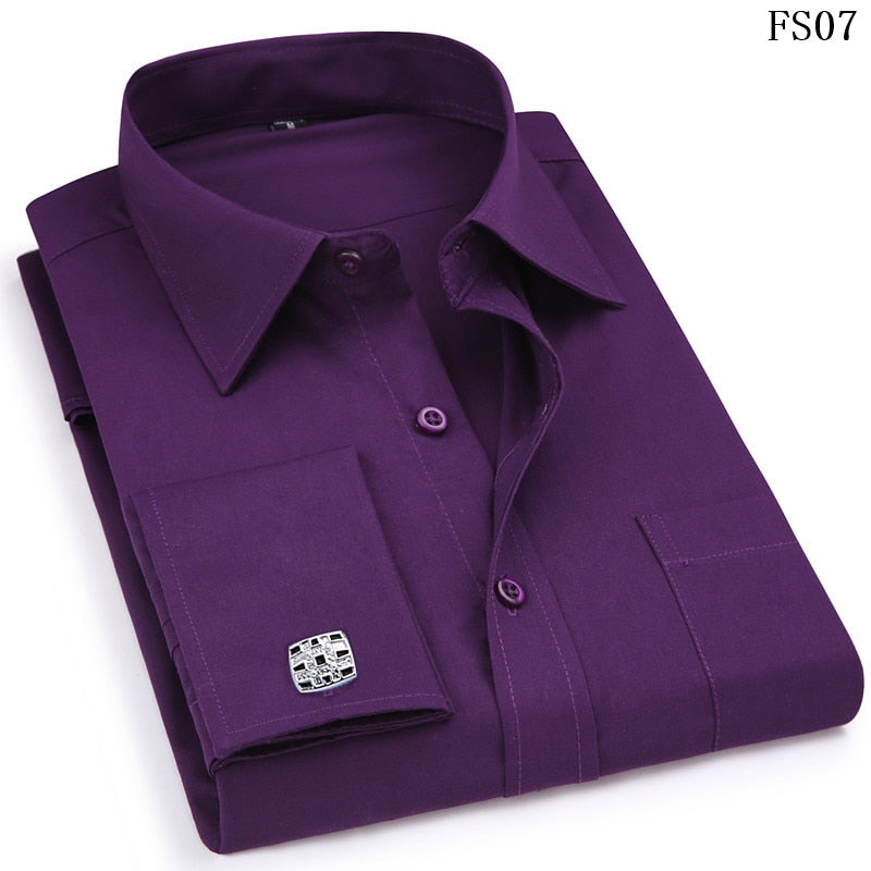 French Cufflinks Long Sleeve Casual Slim Fit French Cuff Dress Shirts For Men The Clothing Company Sydney