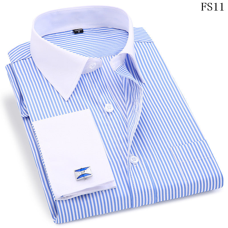 French Cufflinks Long Sleeve Casual Slim Fit French Cuff Dress Shirts For Men The Clothing Company Sydney