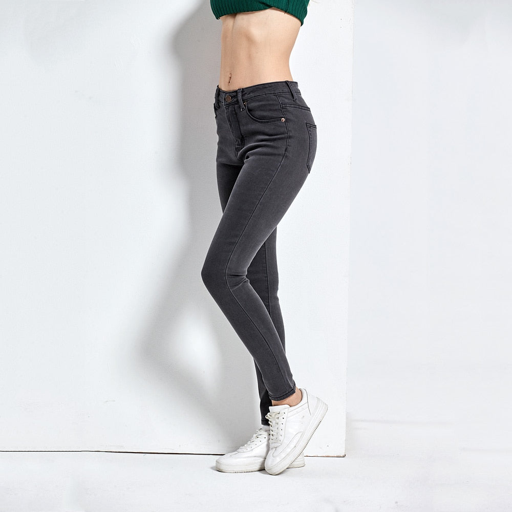 Vintage Fit High Waist  Elastic Denim Skinny Jeans Classic Pencil Pants The Clothing Company Sydney