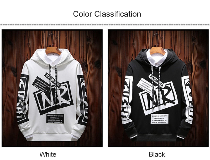 New Casual Black White Hooded Men Hip Hop Street Wear Letter Print Sweatshirts Skateboard Men/Woman Pullover Hoodie The Clothing Company Sydney