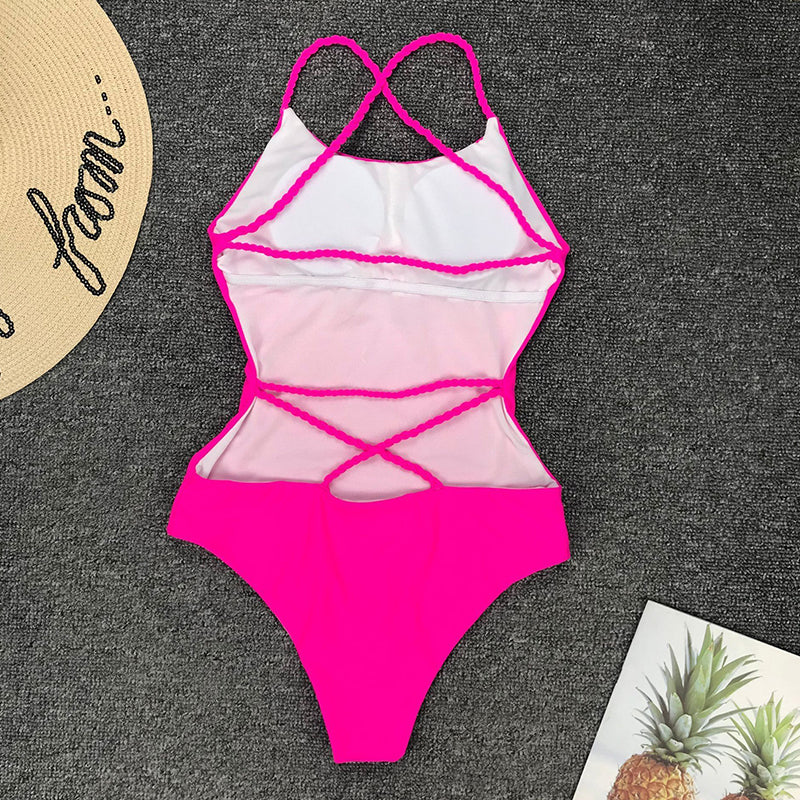 One Piece Swimsuit Solid Swimwear Women Bandage Monokini Swimsuit Backless Bathing Suit Beachwear The Clothing Company Sydney