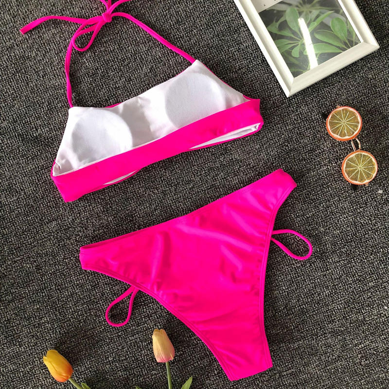 Bandeau High Waist Bikini Swimsuits Solid Swimwear White Brazilian Bathing Suit The Clothing Company Sydney