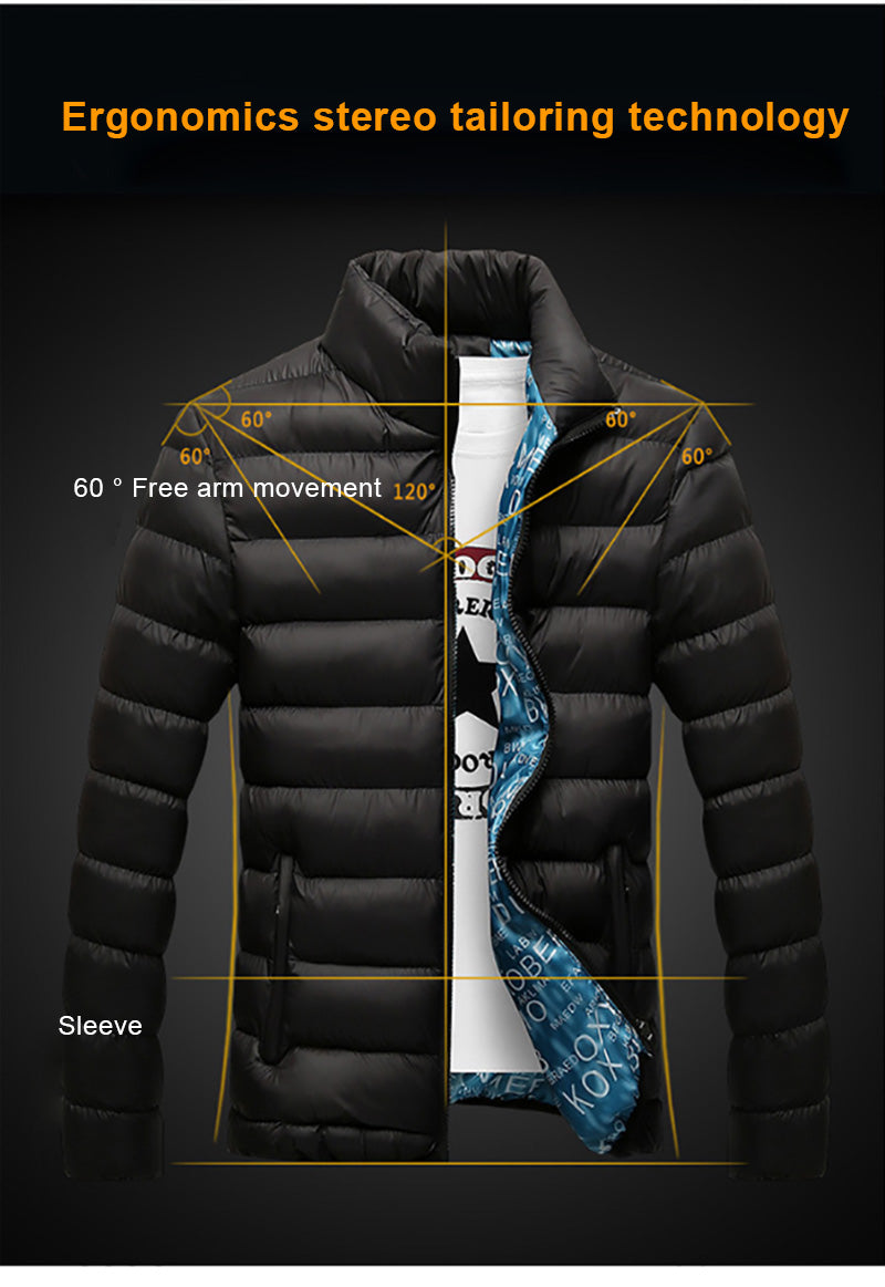 Stand Collar Parka Jacket Men's Solid Thick Jackets and Coats Winter Parkas The Clothing Company Sydney