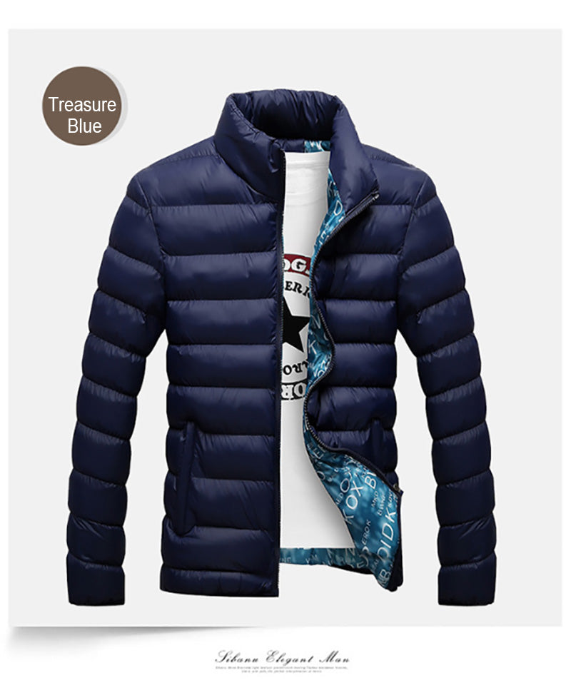 Stand Collar Parka Jacket Men's Solid Thick Jackets and Coats Winter Parkas The Clothing Company Sydney