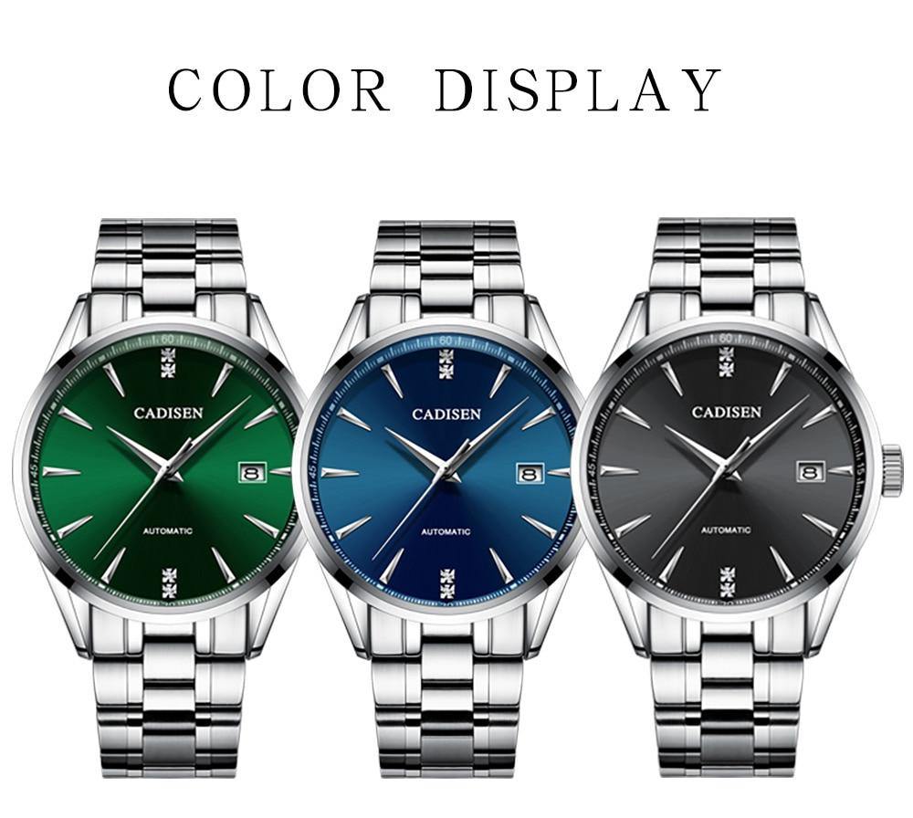Automatic Mechanical Men's Watch Stainless Steel Japan NH35A Curved Glass Business Fashion Leisure Waterproof Wrist Watch The Clothing Company Sydney