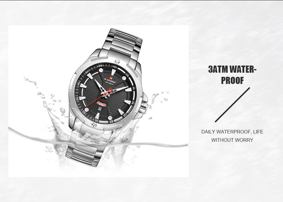 Men’s Luxury Brand Analog Stainless Steel Waterproof Quartz Wristwatch The Clothing Company Sydney
