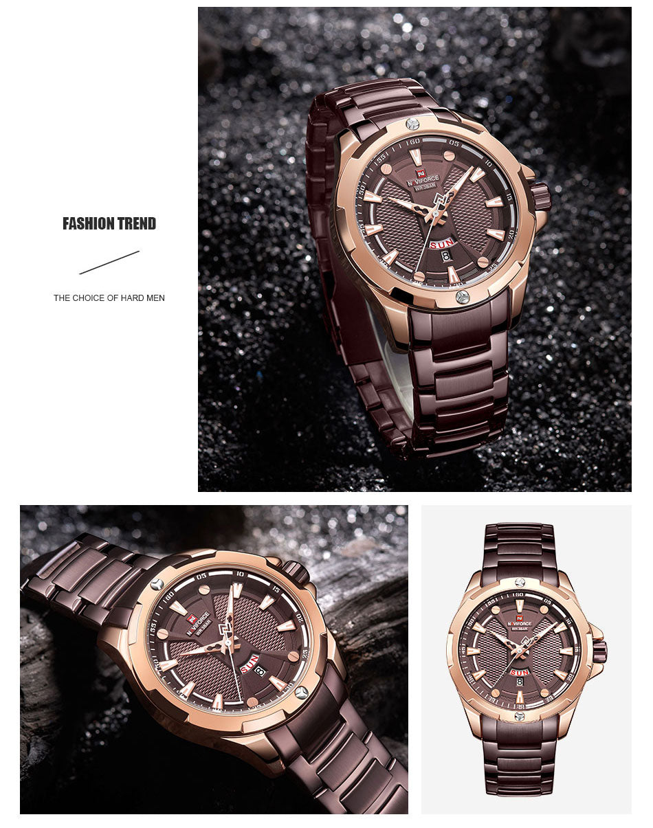 Men’s Luxury Brand Analog Stainless Steel Waterproof Quartz Wristwatch The Clothing Company Sydney