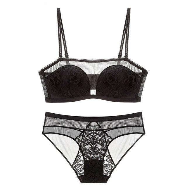 White Tube top Lace Seamless Brassiere Cotton Bra Panties Embroidered Underwear Lingerie Set The Clothing Company Sydney