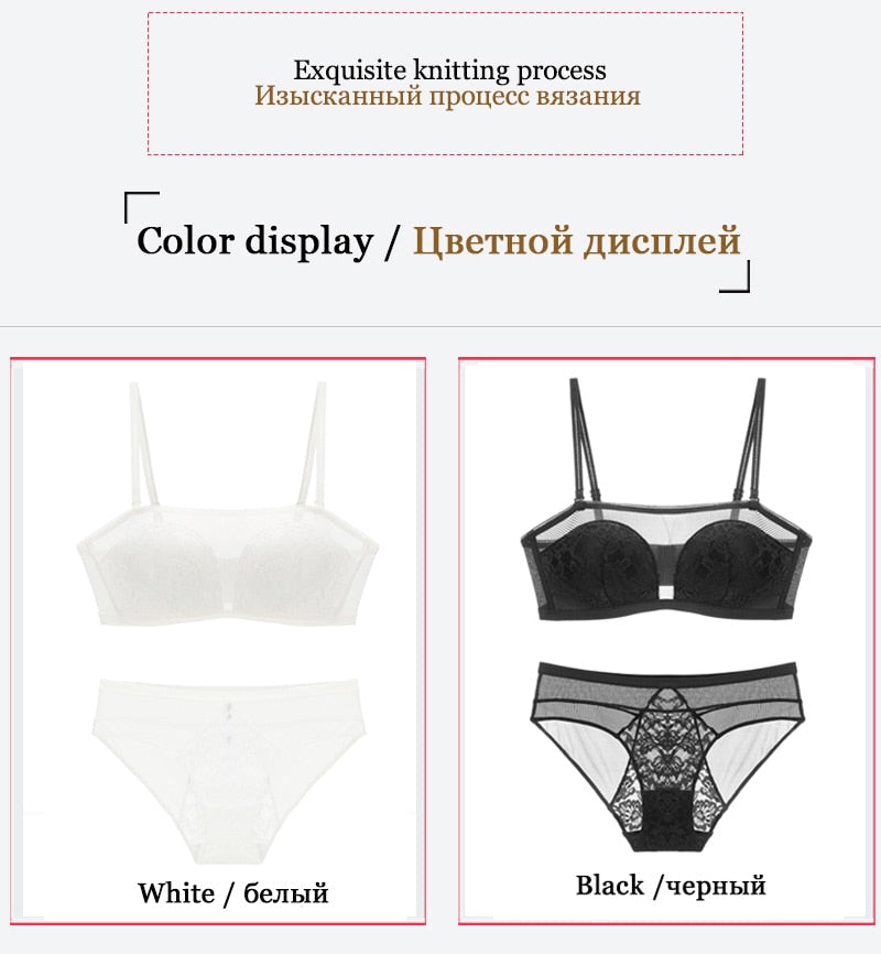 White Tube top Lace Seamless Brassiere Cotton Bra Panties Embroidered Underwear Lingerie Set The Clothing Company Sydney