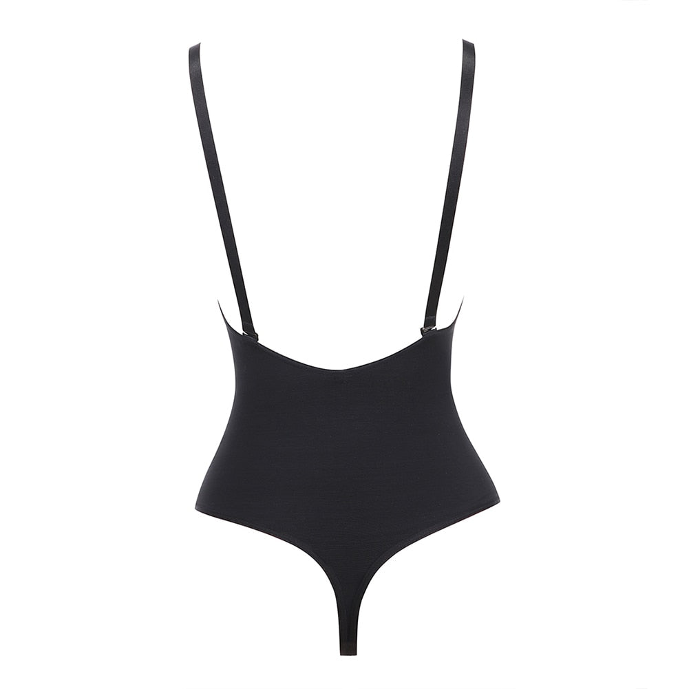 Ladies Deep V Bodysuit Strap Body Shaper Backless Thong  Seamless Shapewear Push Up Waist Trainer Corset The Clothing Company Sydney