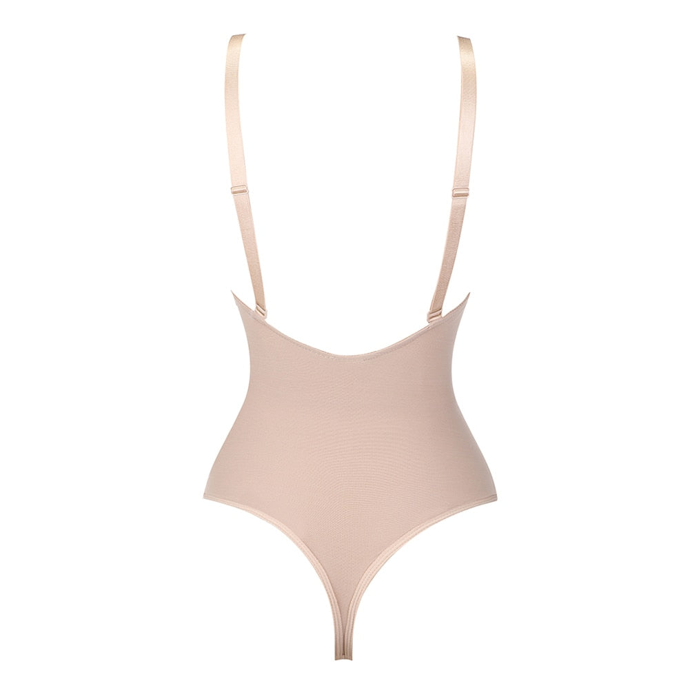 Ladies Deep V Bodysuit Strap Body Shaper Backless Thong  Seamless Shapewear Push Up Waist Trainer Corset The Clothing Company Sydney