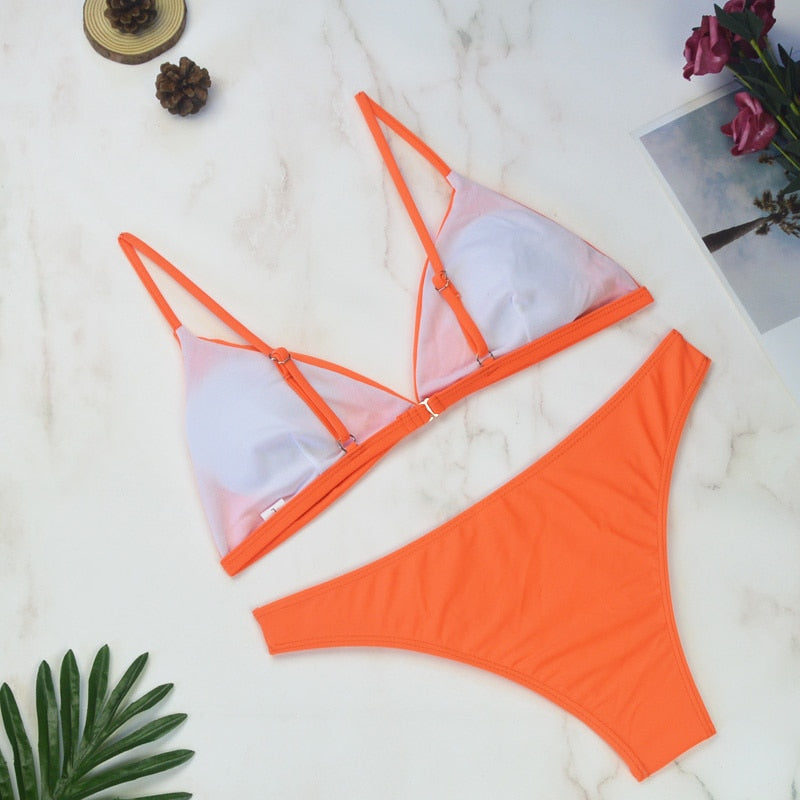 2 Piece Thong Swimwear Female Swimsuits Solid Bikini set Brazilian Bathing Suit Beachwear The Clothing Company Sydney