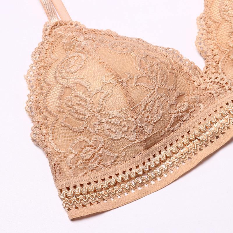 French Style Bralette Seamless Deep V Lace Wireless Thin Underwear Lingerie Soft Bras The Clothing Company Sydney