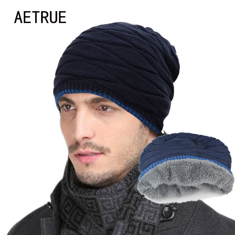 Beanies Knitted Men's Ladies Winter Men Caps Warm Fur Winter Beanie Fleece Knit Bonnet Hat The Clothing Company Sydney