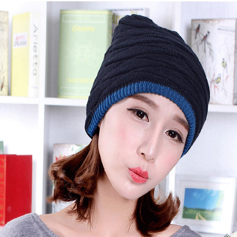 Beanies Knitted Men's Ladies Winter Men Caps Warm Fur Winter Beanie Fleece Knit Bonnet Hat The Clothing Company Sydney