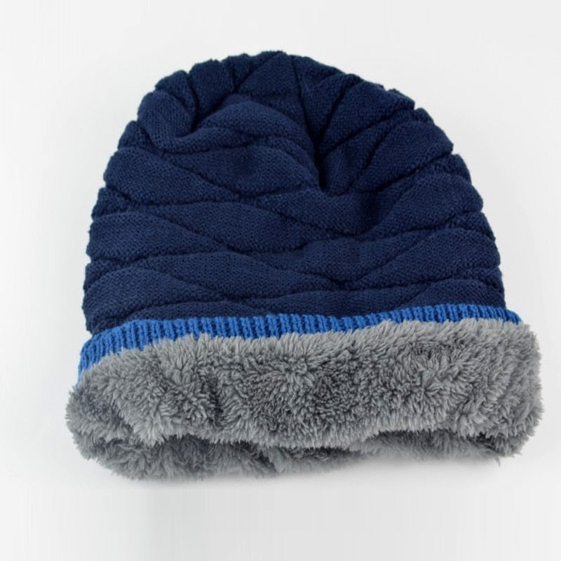 Beanies Knitted Men's Ladies Winter Men Caps Warm Fur Winter Beanie Fleece Knit Bonnet Hat The Clothing Company Sydney