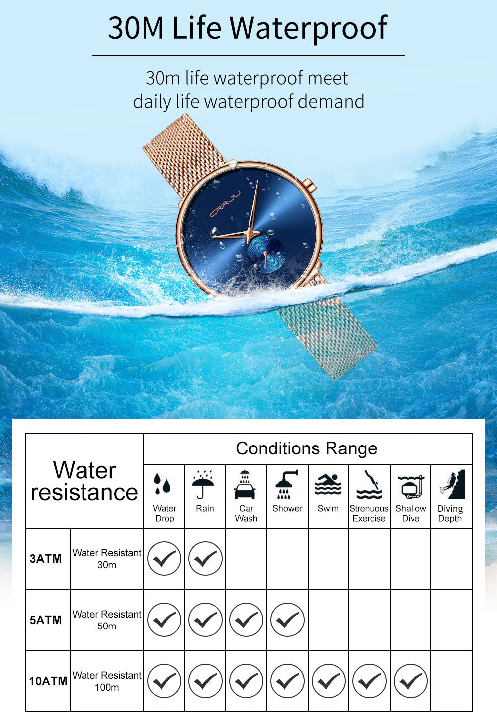 Luxury Casual Simple Ladies Daily Dress Mesh Minimalist Waterproof Quartz Wristwatch The Clothing Company Sydney