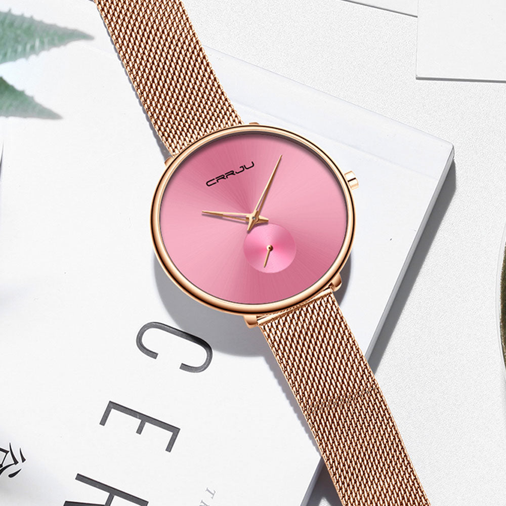 Luxury Casual Simple Ladies Daily Dress Mesh Minimalist Waterproof Quartz Wristwatch The Clothing Company Sydney
