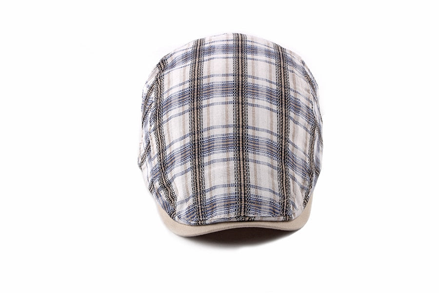 Casual Cotton Plaid Flat Adjustable Beret Flay Ivy News Boy Cap The Clothing Company Sydney