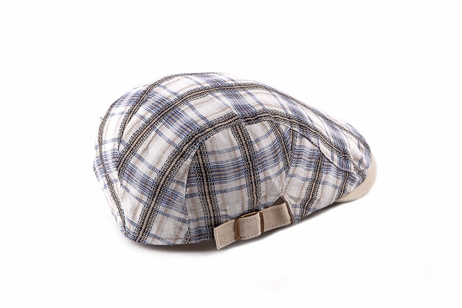 Casual Cotton Plaid Flat Adjustable Beret Flay Ivy News Boy Cap The Clothing Company Sydney
