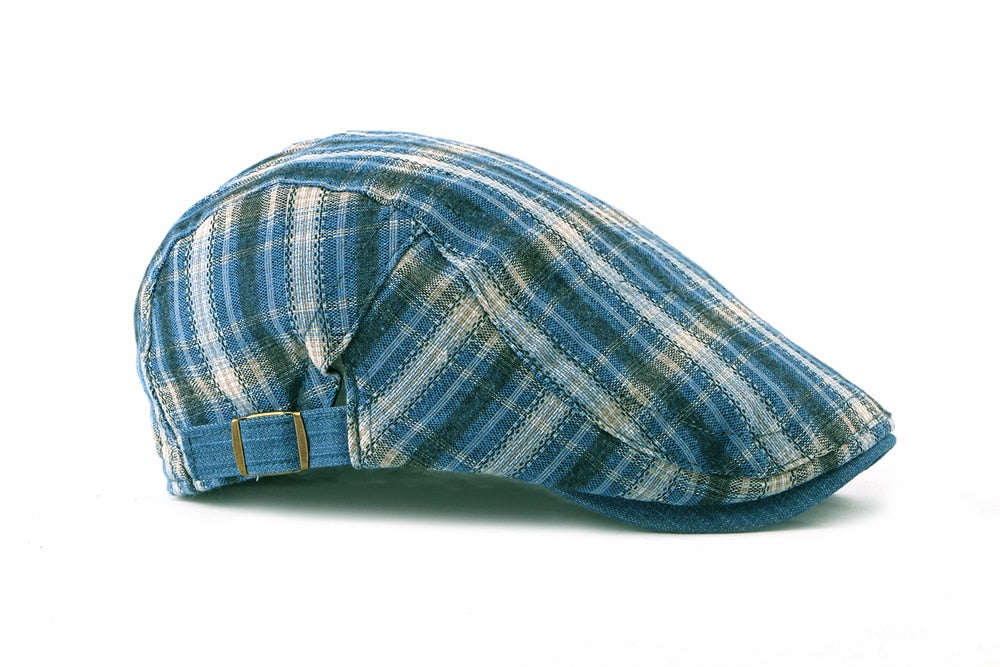 Casual Cotton Plaid Flat Adjustable Beret Flay Ivy News Boy Cap The Clothing Company Sydney