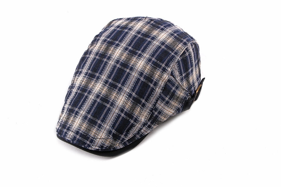 Casual Cotton Plaid Flat Adjustable Beret Flay Ivy News Boy Cap The Clothing Company Sydney