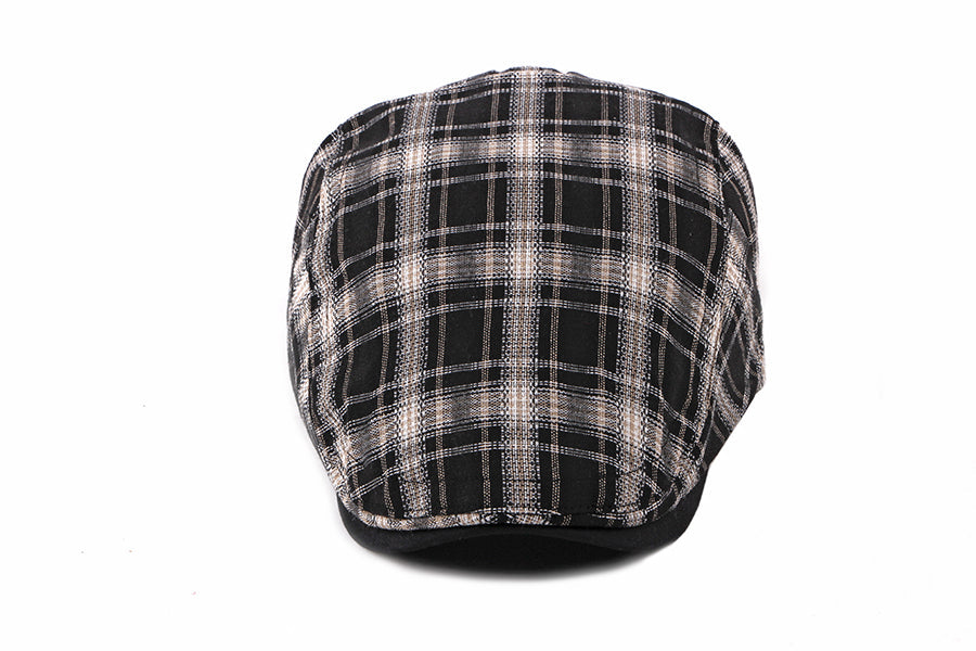 Casual Cotton Plaid Flat Adjustable Beret Flay Ivy News Boy Cap The Clothing Company Sydney