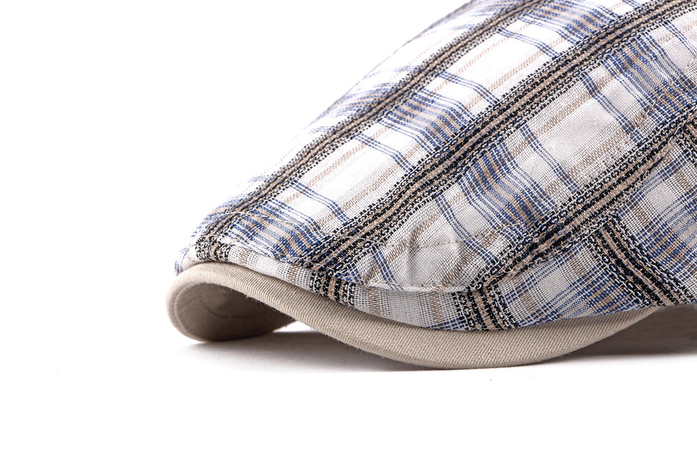 Casual Cotton Plaid Flat Adjustable Beret Flay Ivy News Boy Cap The Clothing Company Sydney
