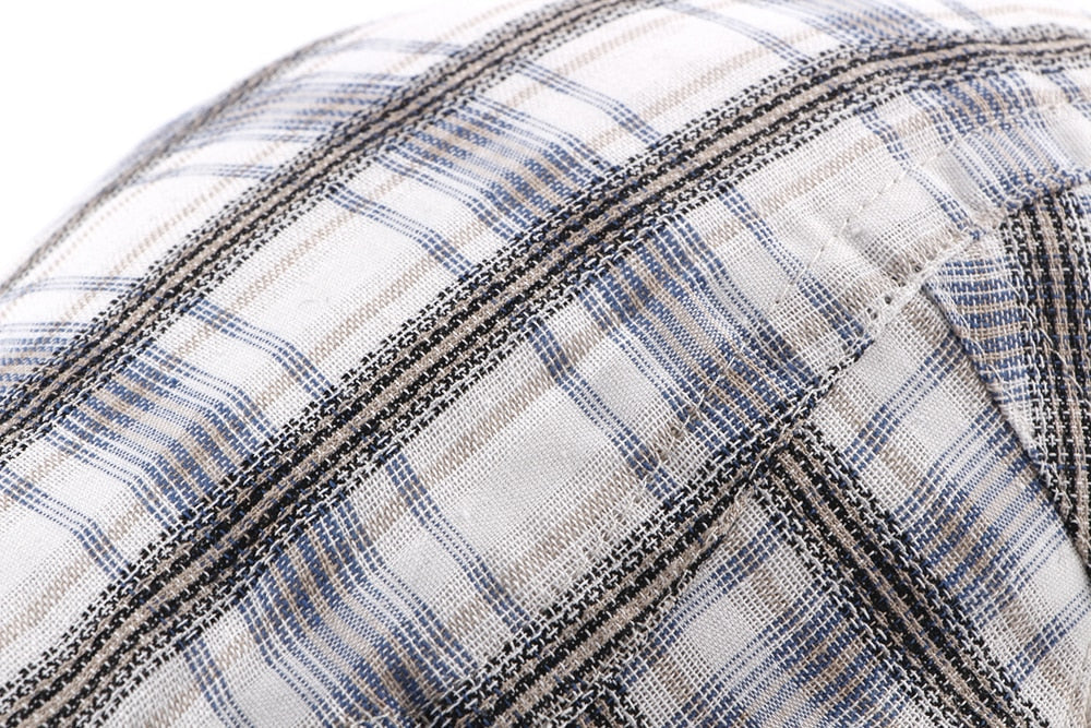 Casual Cotton Plaid Flat Adjustable Beret Flay Ivy News Boy Cap The Clothing Company Sydney