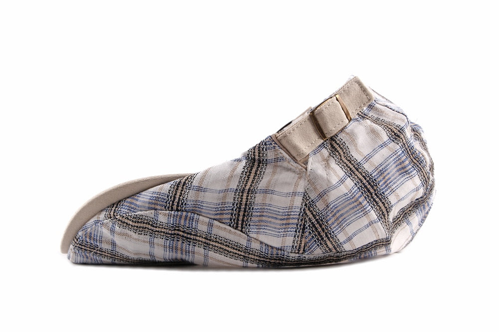Casual Cotton Plaid Flat Adjustable Beret Flay Ivy News Boy Cap The Clothing Company Sydney