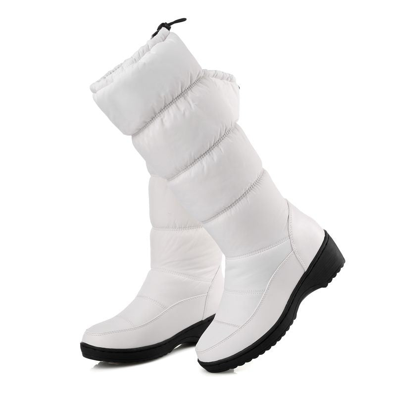 Below Knee High Round Toe Soft PU Leather Snow Boots The Clothing Company Sydney