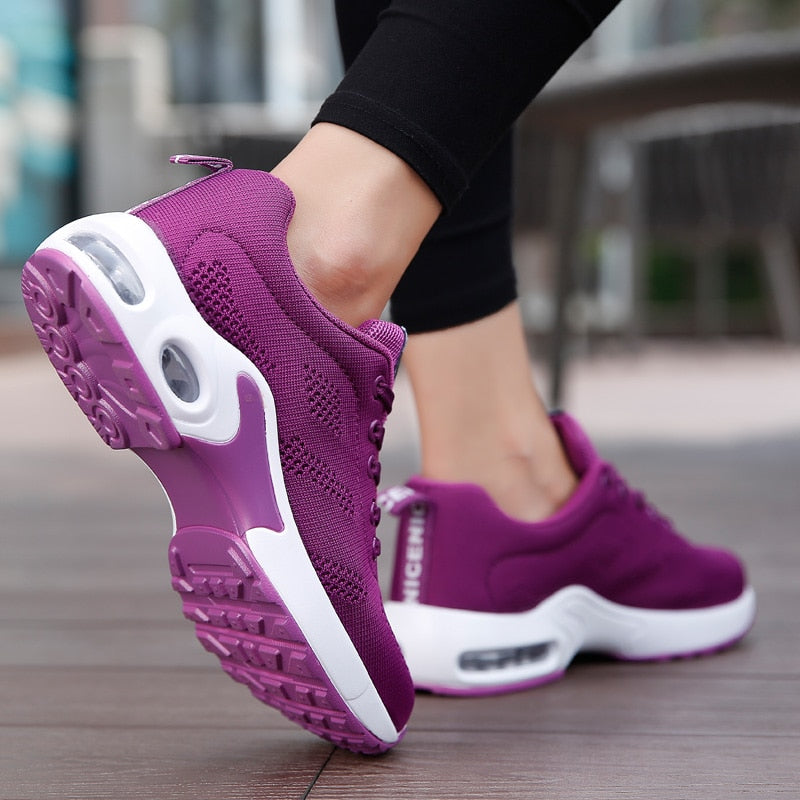 Breathable Mesh Comfort Jogging Air Cushion Lace Up Ladies Fashion Running Outdoor Sports Sneakers Shoes The Clothing Company Sydney