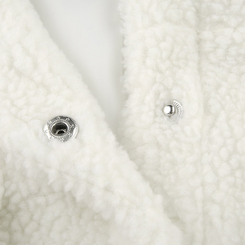Autumn Winter Coat Women's Fleece Shaggy Warm Cropped Overcoat Single Breasted Outwear Jacket The Clothing Company Sydney