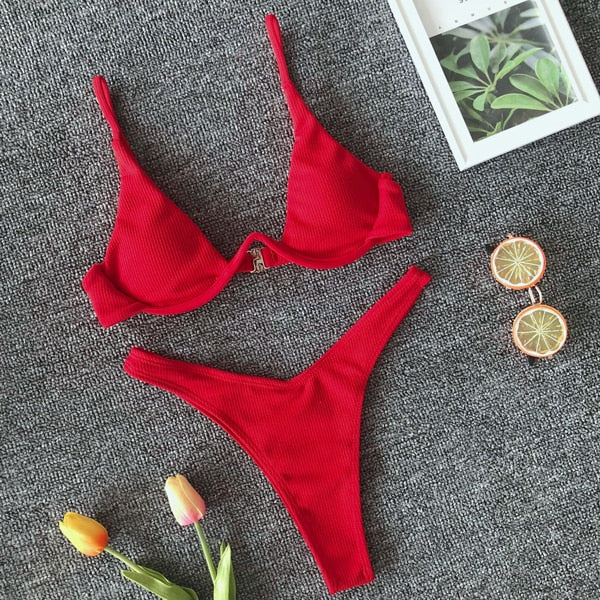 2 Piece Brazilian Push Up Underwire Swimming Bathing Suit Beachwear Bikini Set The Clothing Company Sydney