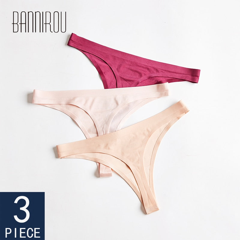 3 Piece Seamless Sports T-back Solid Soft G-string Thong Underwear The Clothing Company Sydney