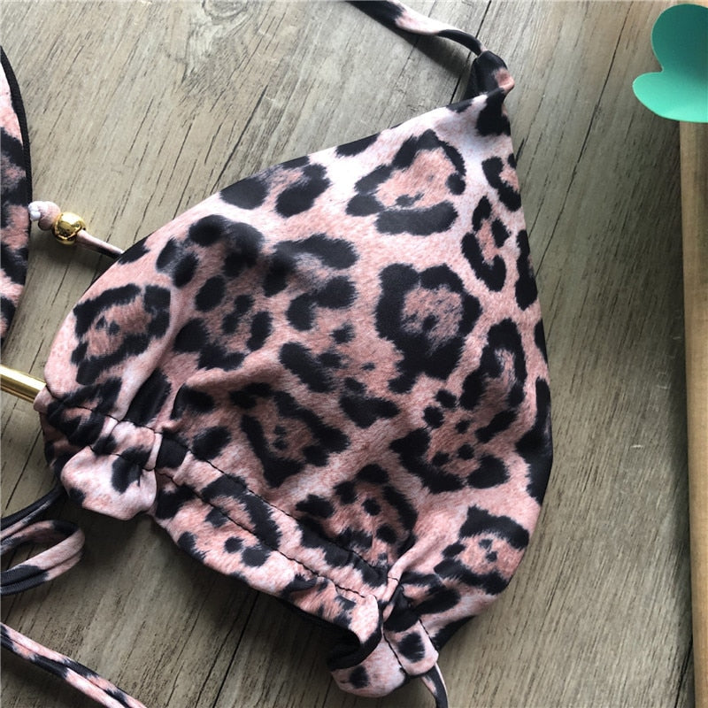 Floral print tassel swimwear Bandage swimsuit push up two pieces suit triangle bikini set bathing suit beach wear The Clothing Company Sydney