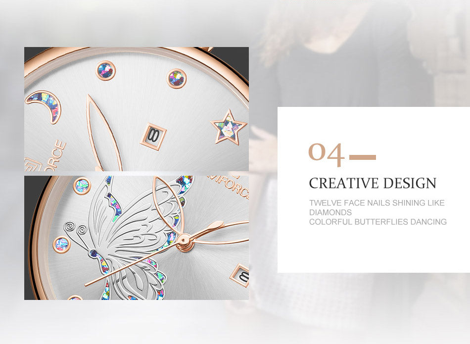 Luxury Crystal Watch Top Brand Rose Gold Steel Mesh Ladies Wrist Watches Bracelet Watch The Clothing Company Sydney