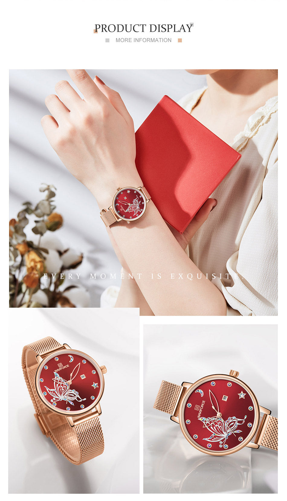 Luxury Crystal Watch Top Brand Rose Gold Steel Mesh Ladies Wrist Watches Bracelet Watch The Clothing Company Sydney