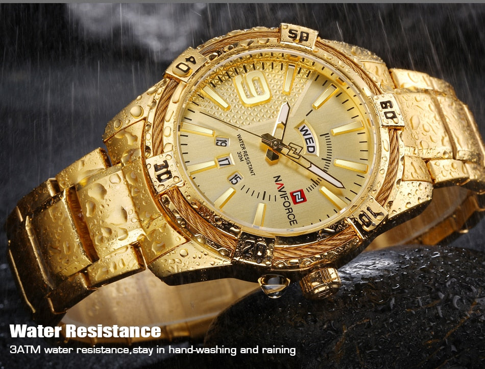 Luxury Brand  Men's Gold Watches Men's Waterproof Stainless Steel Quartz Watch The Clothing Company Sydney