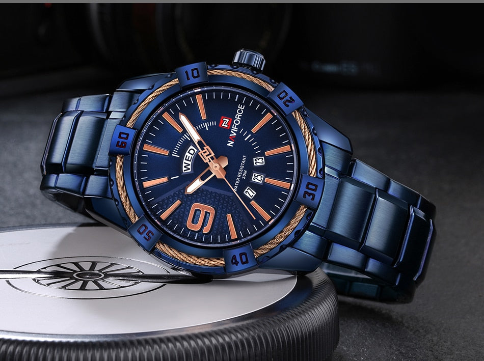 Luxury Brand  Men's Gold Watches Men's Waterproof Stainless Steel Quartz Watch The Clothing Company Sydney